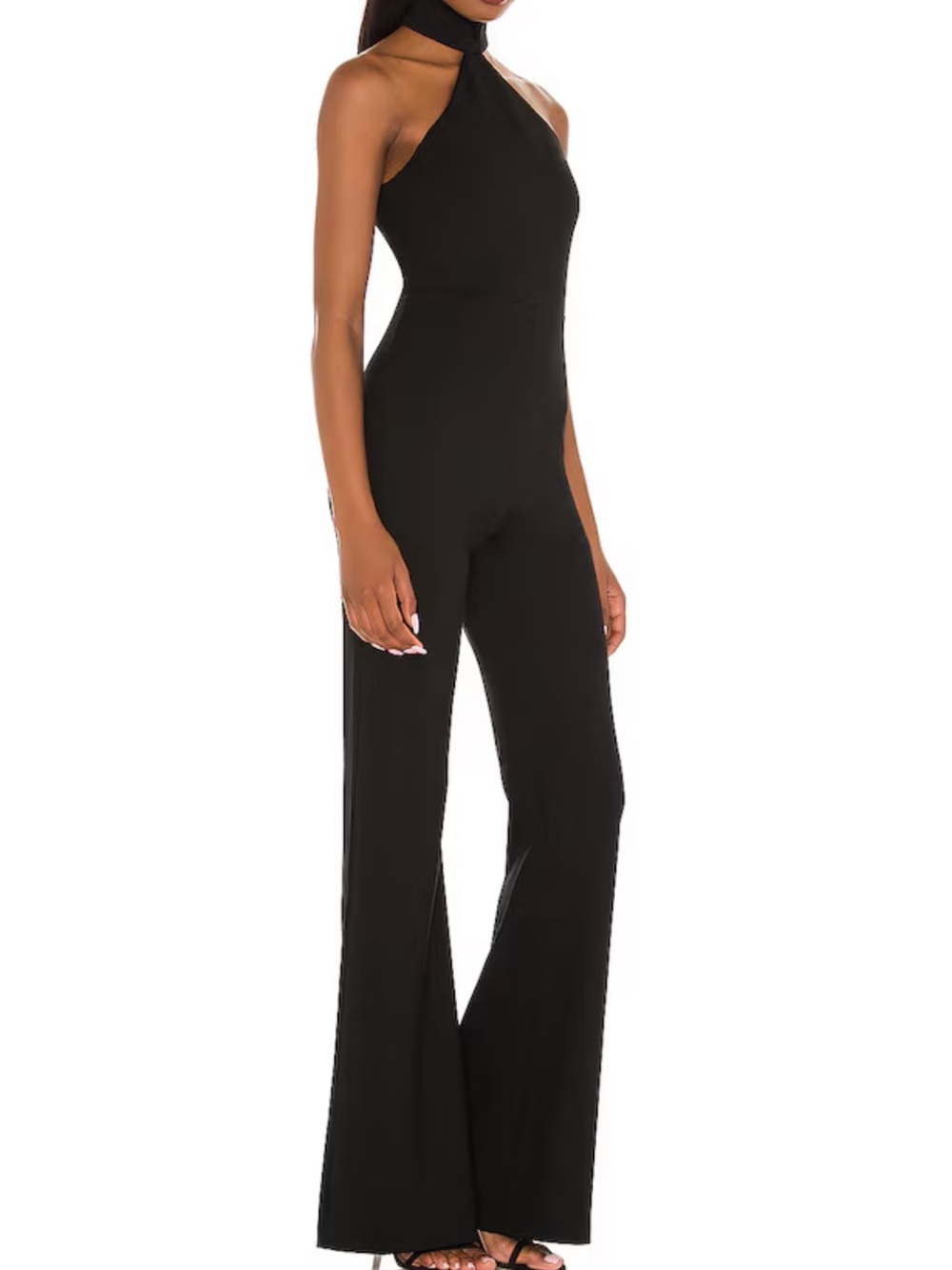 Black Halter Wide-Leg Jumpsuit